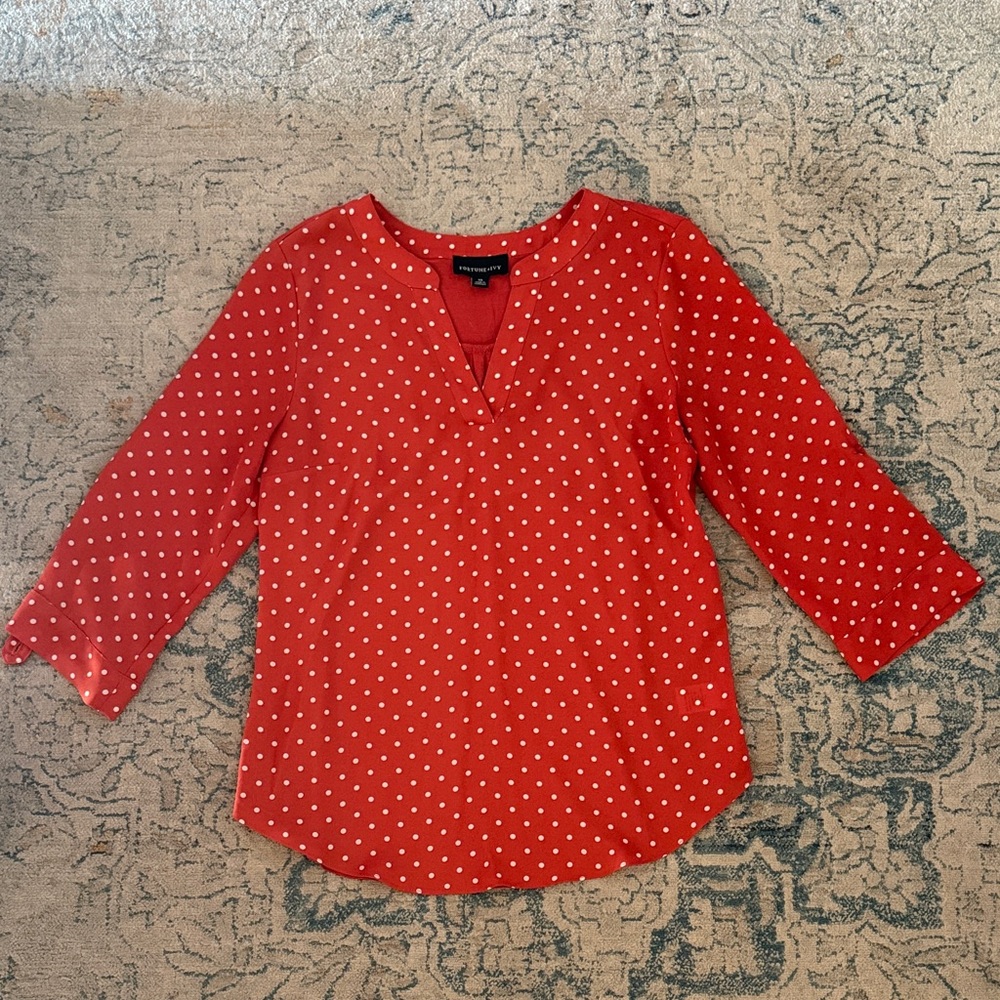 Chic Red Polka Dot Blouse